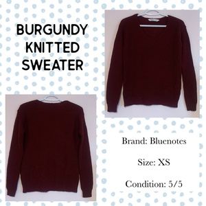 Burgundy knitted sweater